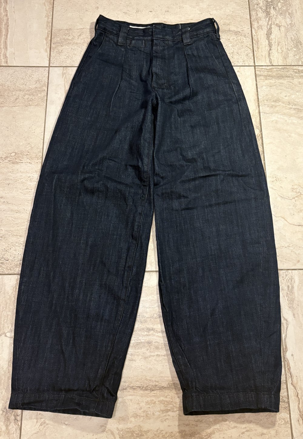 Baggy Jeans Indigo Plissé