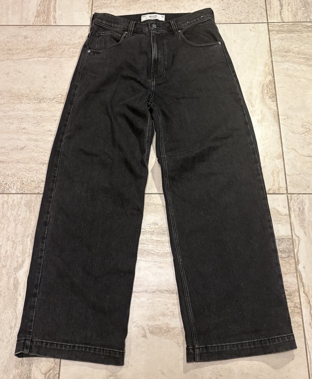 Baggy Jeans Noir Hollister