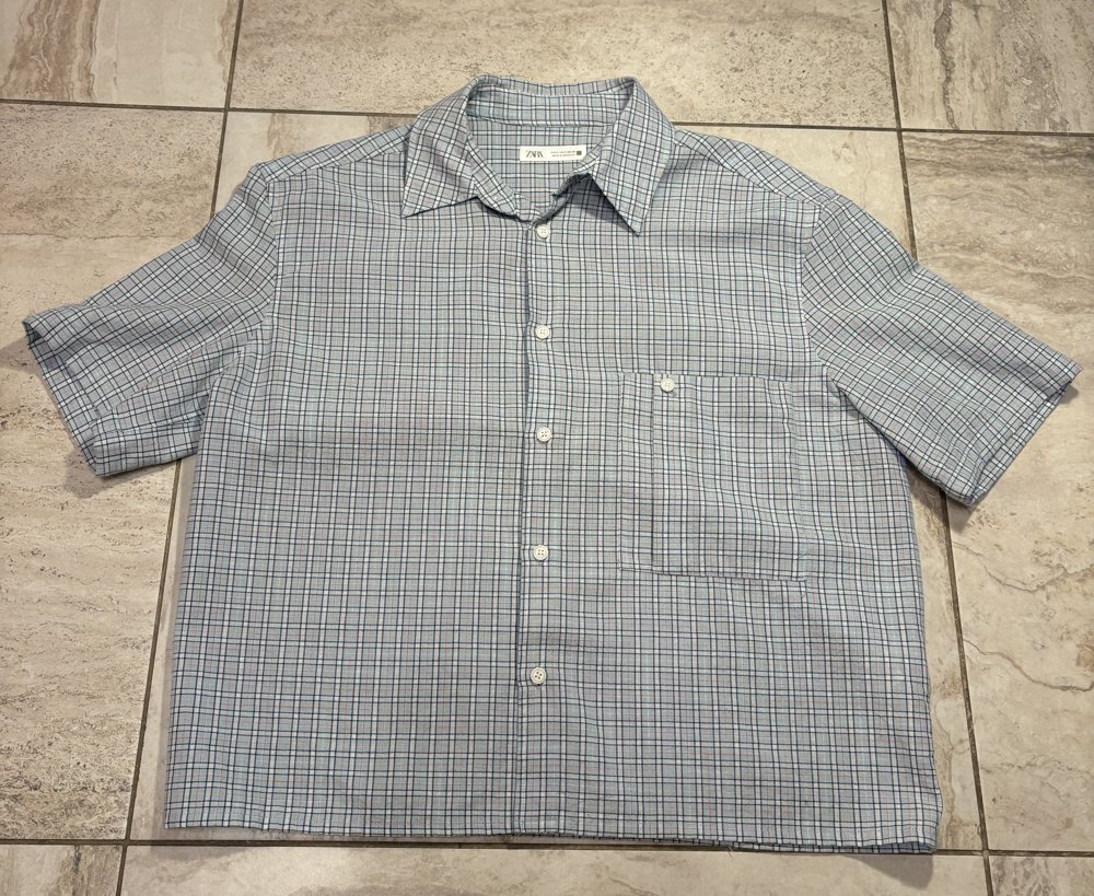 Chemise à Carreaux Bleu Ciel