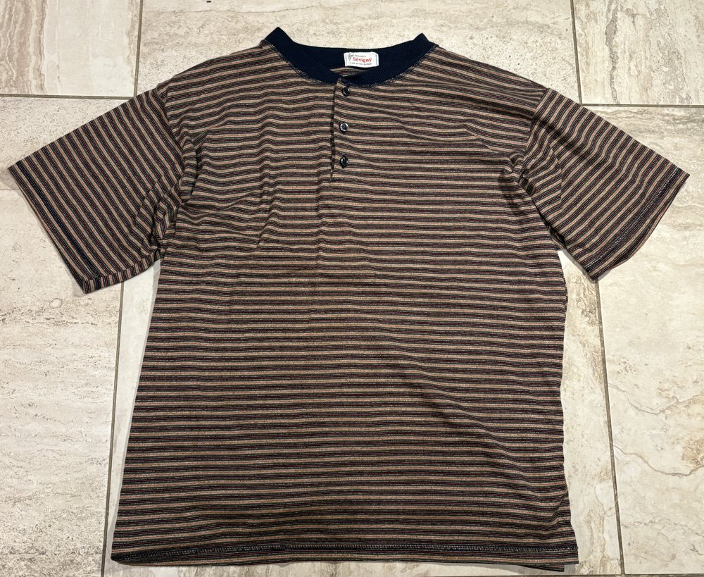 Henley Rayé Vintage Tons Terreux